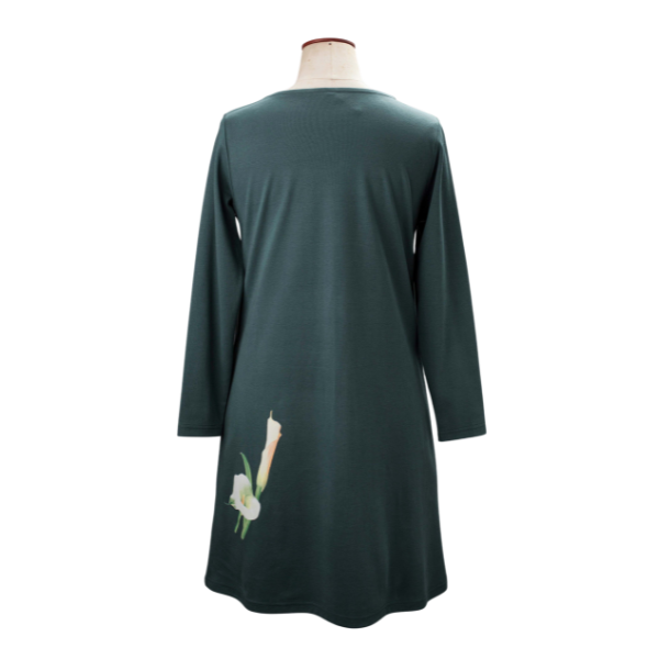 Long sleeve dress deep green