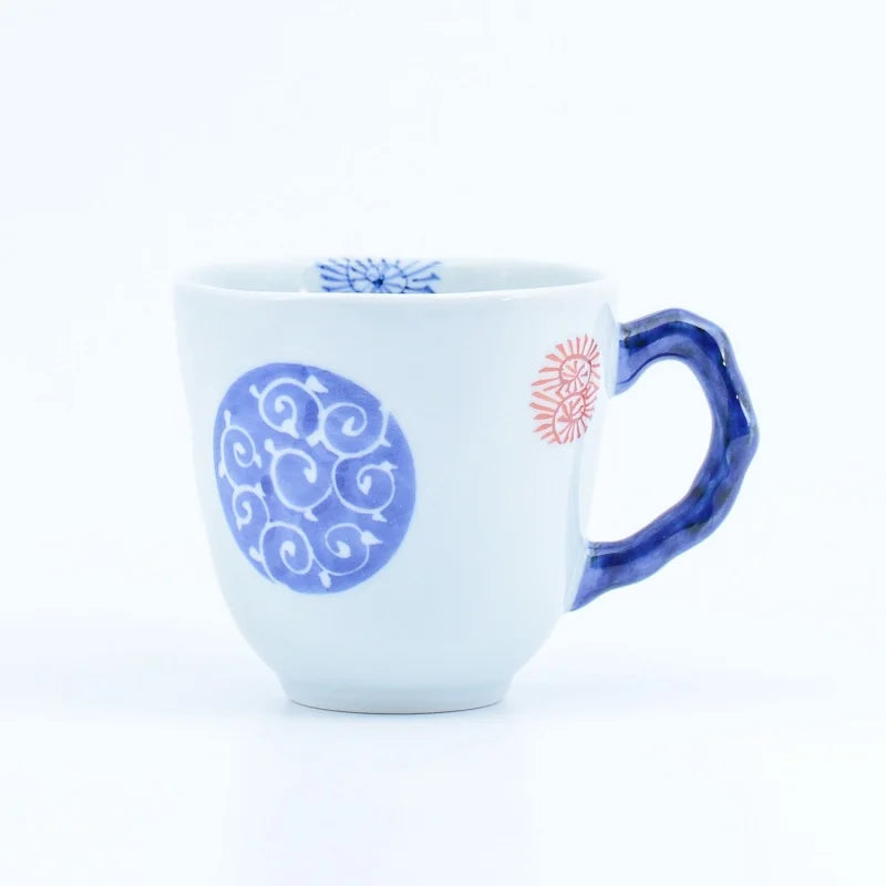 丸紋唐草(青) マグカップ