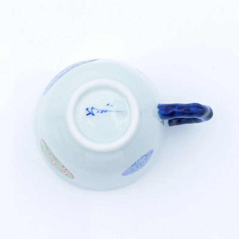 丸紋唐草(青) マグカップ
