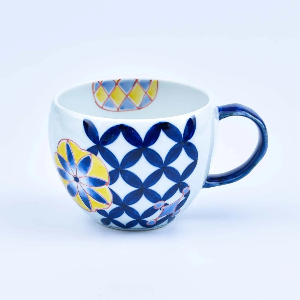 Cloisonné Hana Crest Maru Mug (Blue)