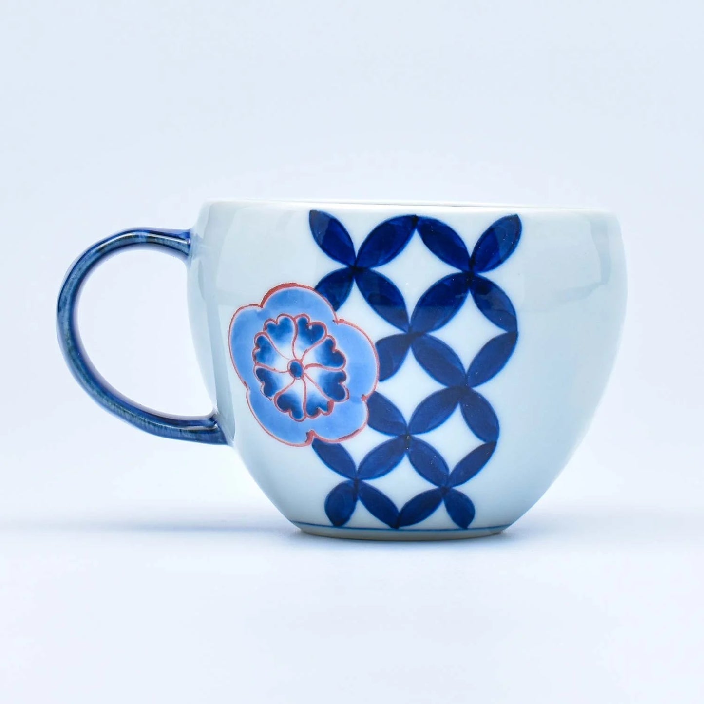 Cloisonné Hana Crest Maru Mug (Blue)