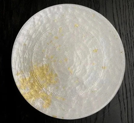 Royal plate metal gold leaf white