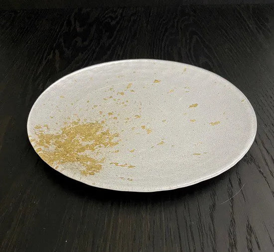 Royal plate metal gold leaf white