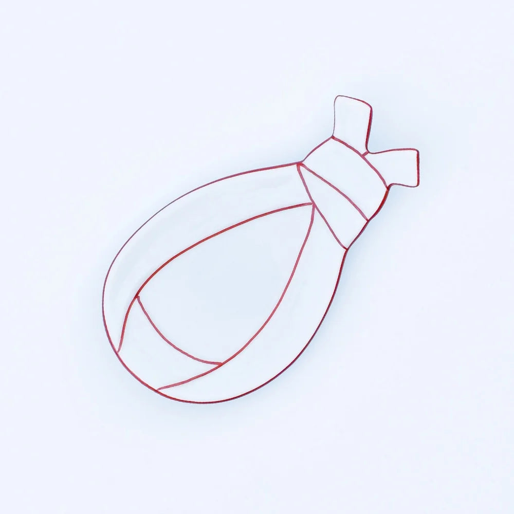 Red line bag knot small plate