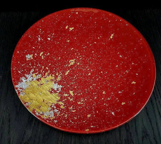 Royal plate genuine red gold leaf