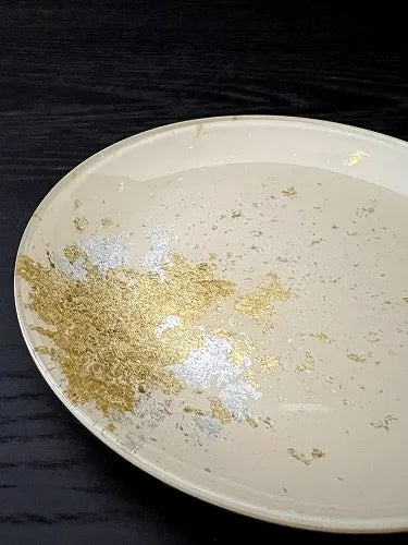 플랫 플레이트 작은 접시 칠백 금박