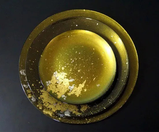 Flat plate Majo green (gold leaf)