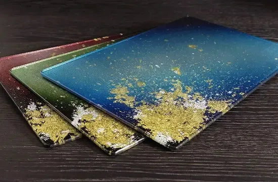 ガラスプレートS(D)　グラデーション (金箔) (3色)